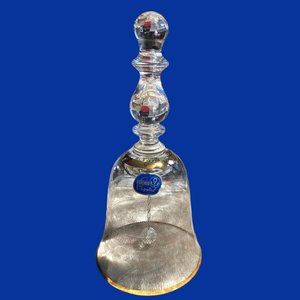 💋 4 FOR $50 / VINTAGE BOHEMIAN CRYSTAL WITH ETCHED SWIRL DESIGN BELL